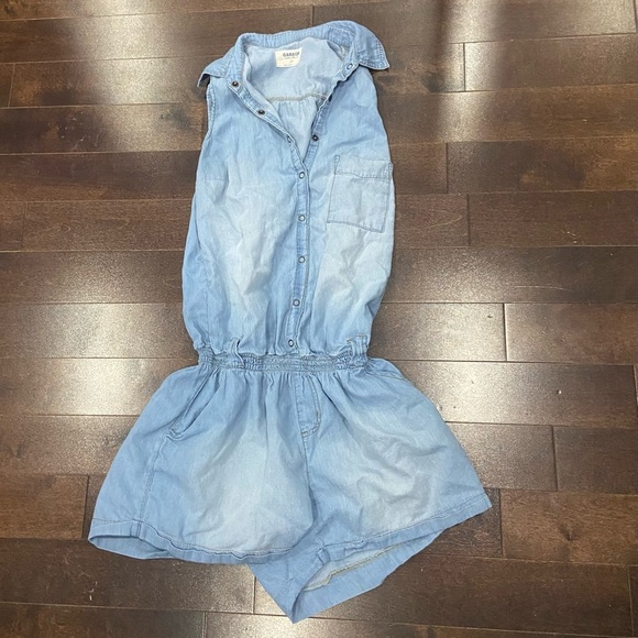 Chambray belted romper - Picture 2 of 4